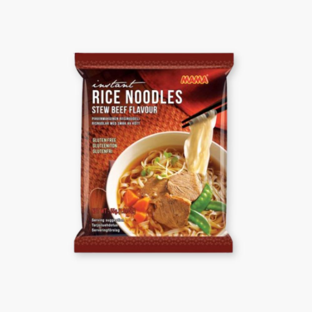 Glutenfrie instant risnudler med oksekødssmag