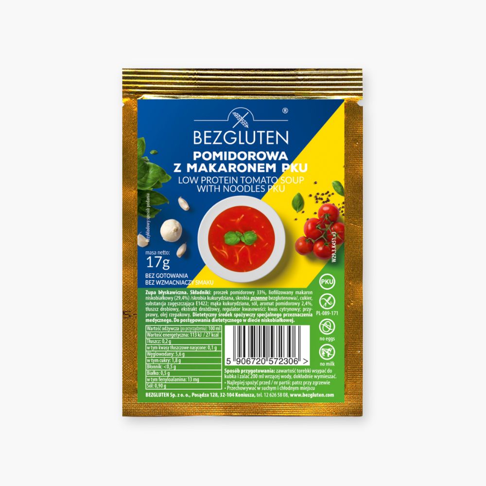 Lavprotein tomatsuppe med pasta
