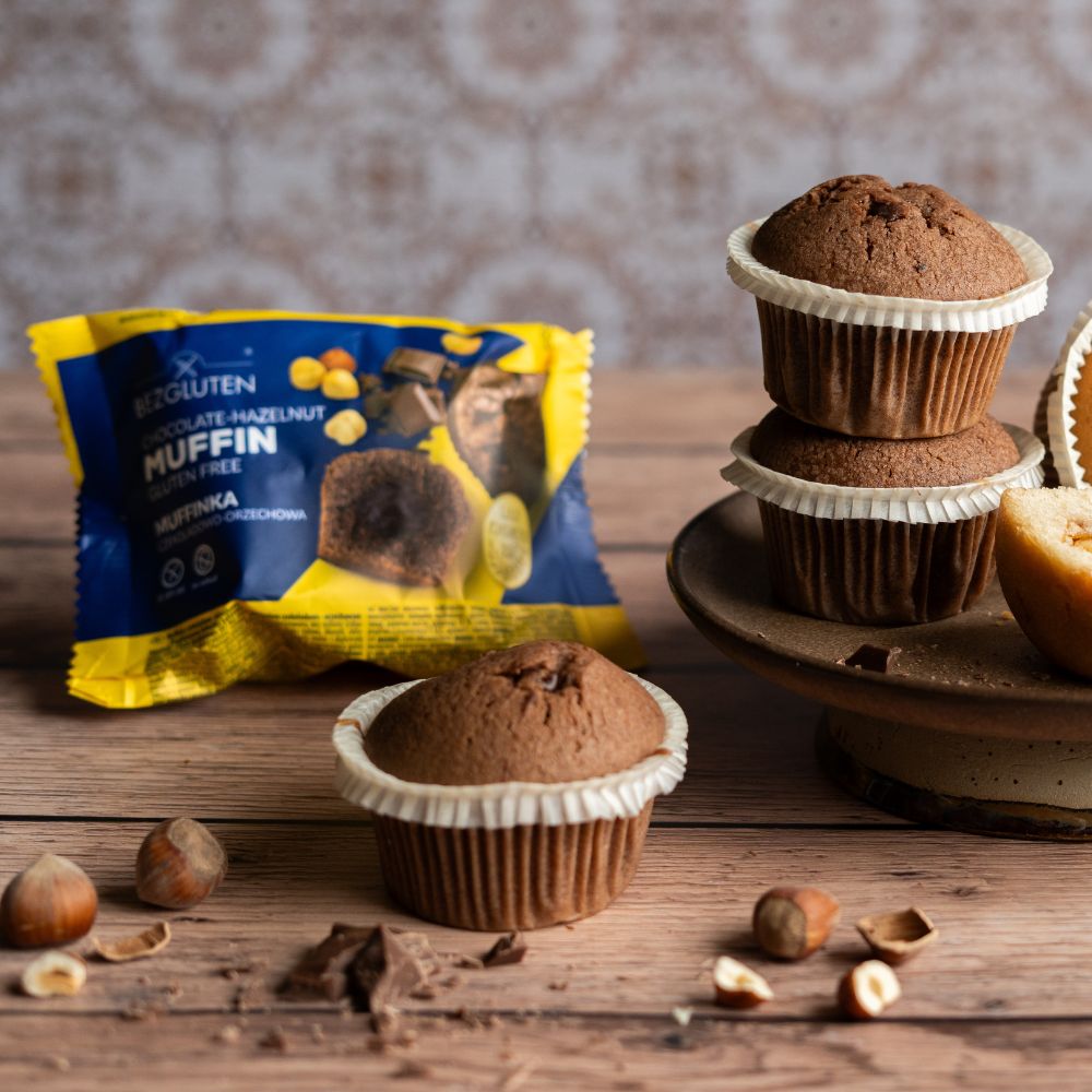 Glutenfri muffin med chokolade og hasselnød
