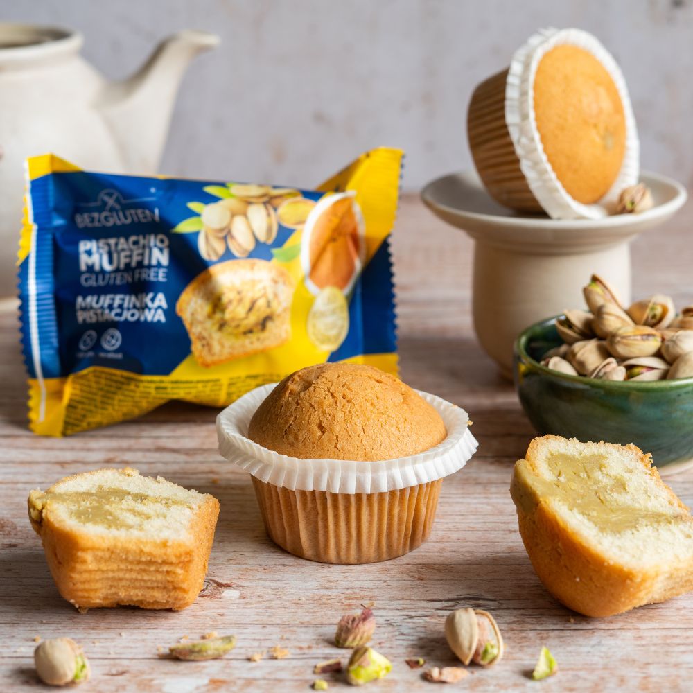 Glutenfri muffin med pistaciefyld