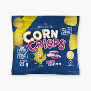 Glutenfri snacks af majs med løgsmag