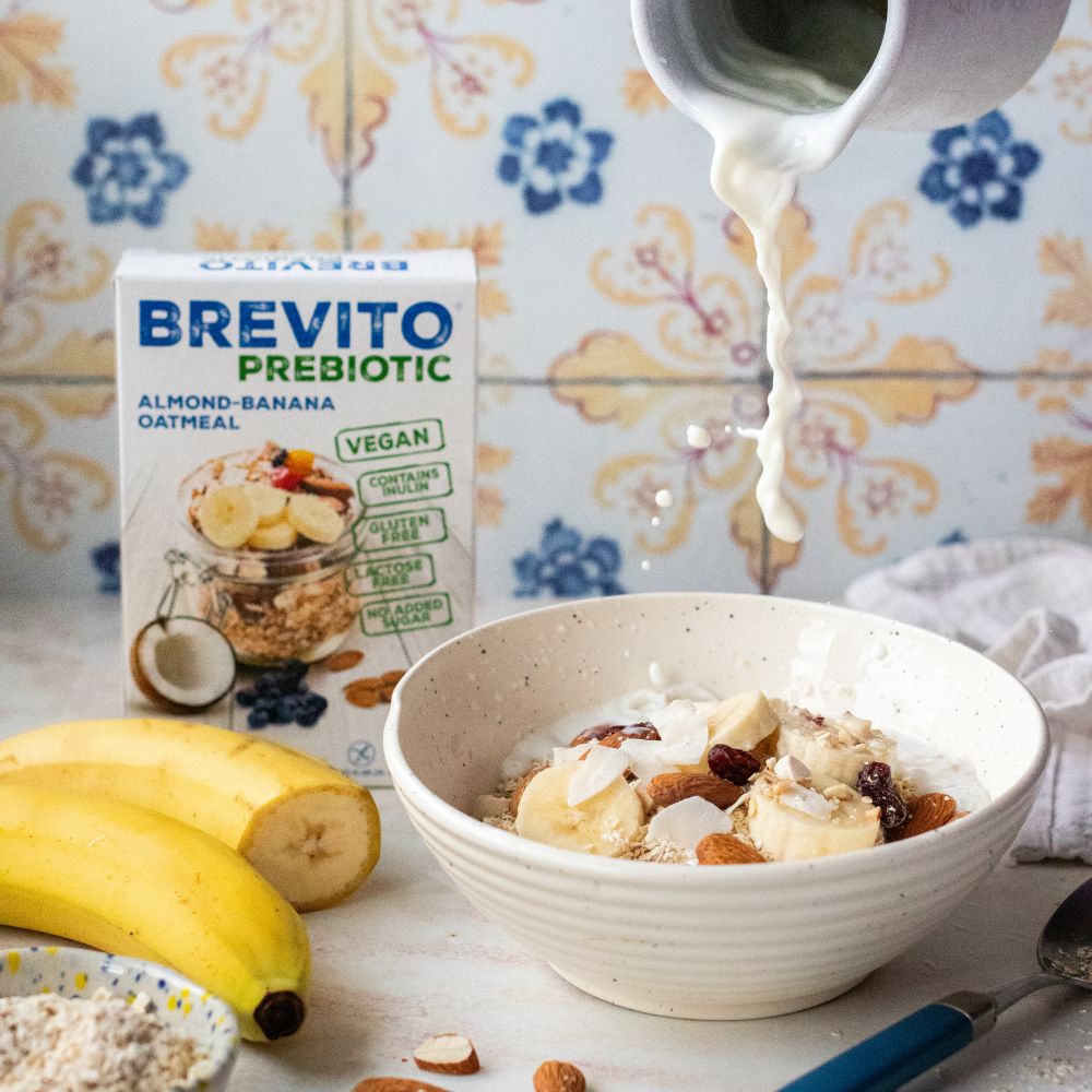 Glutenfri morgenmadsgrød med mandel og banan