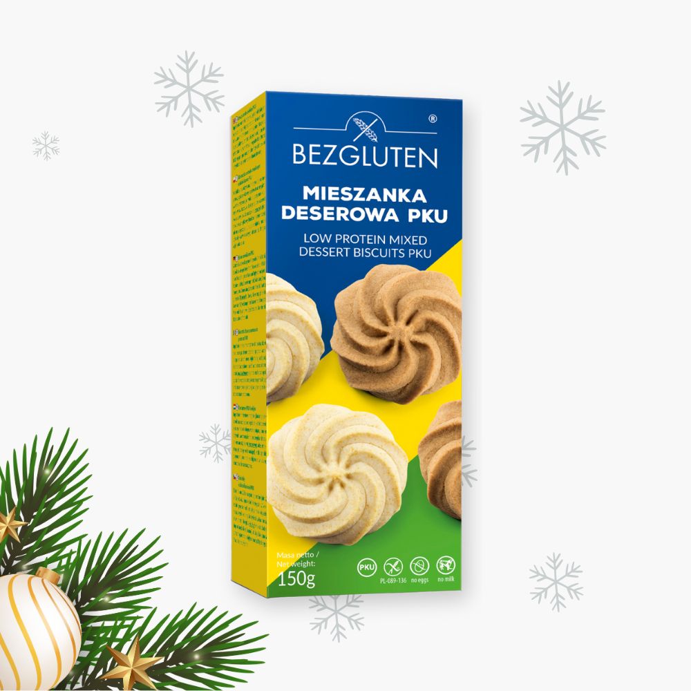 Blandede småkager med mindre protein