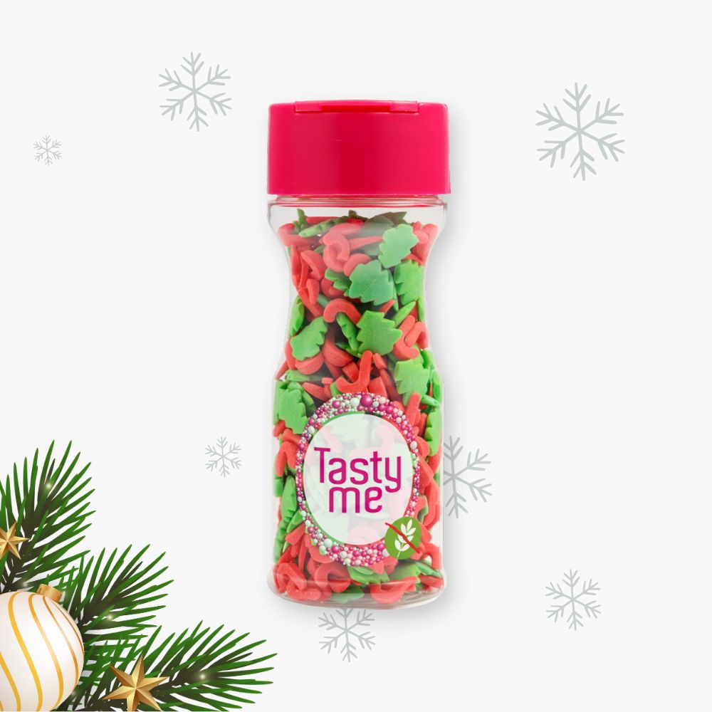 Glutenfri krymmel - røde/grønne julemotiver