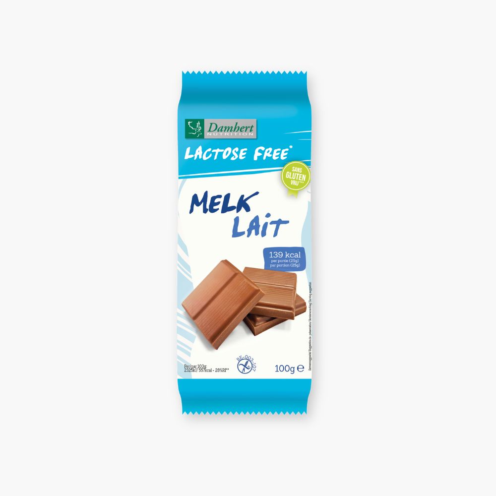 Laktosefri mælkechokolade fra Damhert