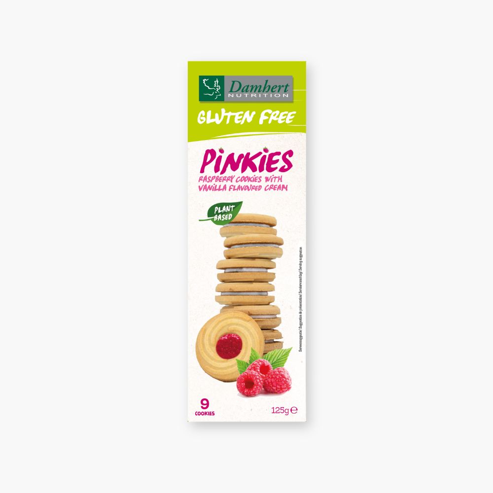 Glutenfri pinkies småkager med hindbær og vanilje