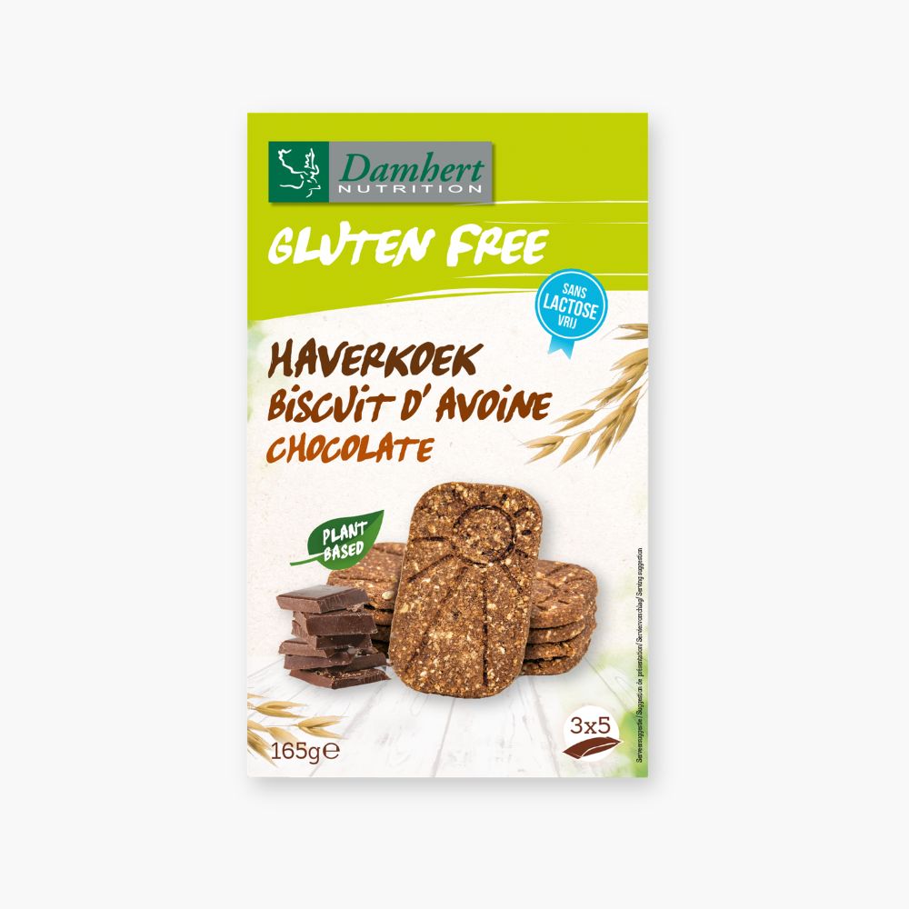 Glutenfri havrekiks med chokolade fra Damhert