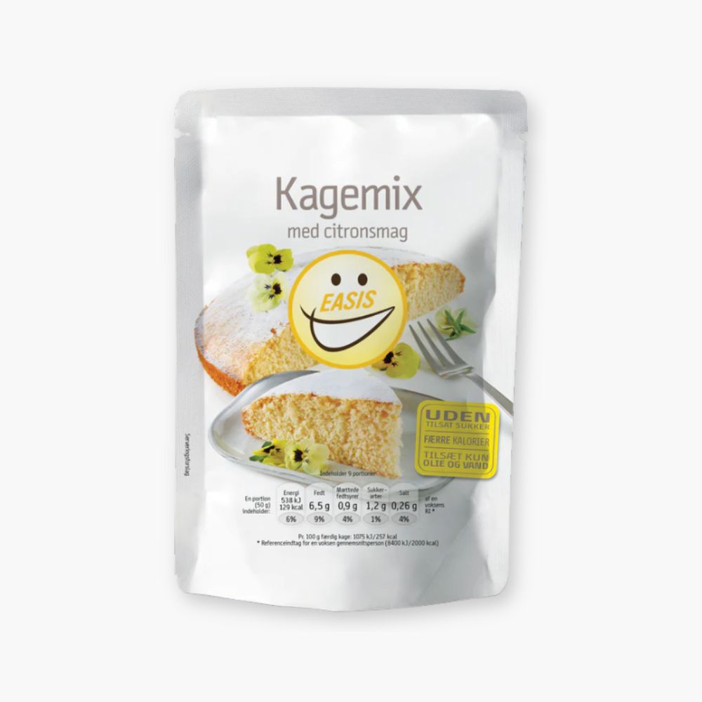 Kagemix med citronsmag - uden tilsat sukker