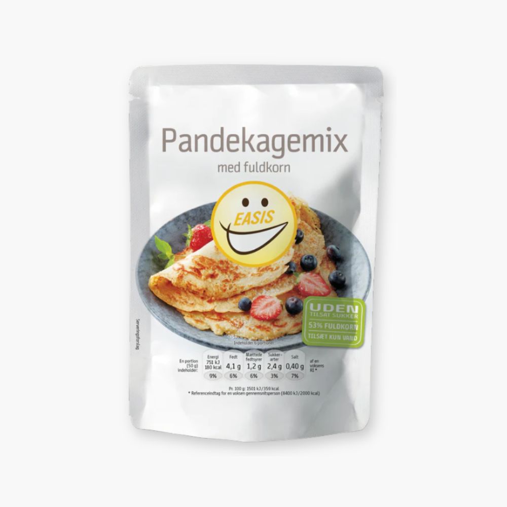 Pandekagemix med fuldkorn - uden tilsat sukker