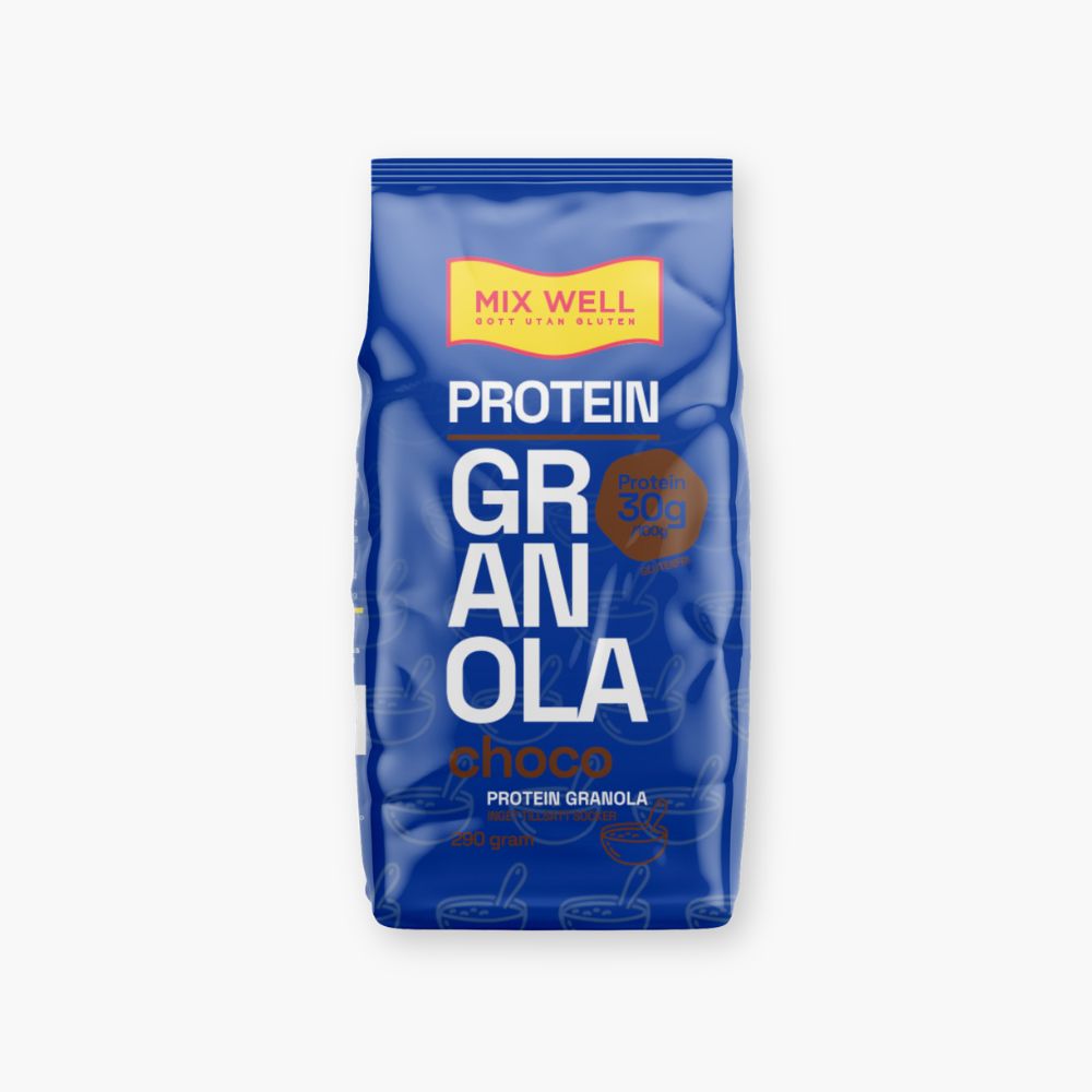 Glutenfri protein granola med chokolade fra Mixwell
