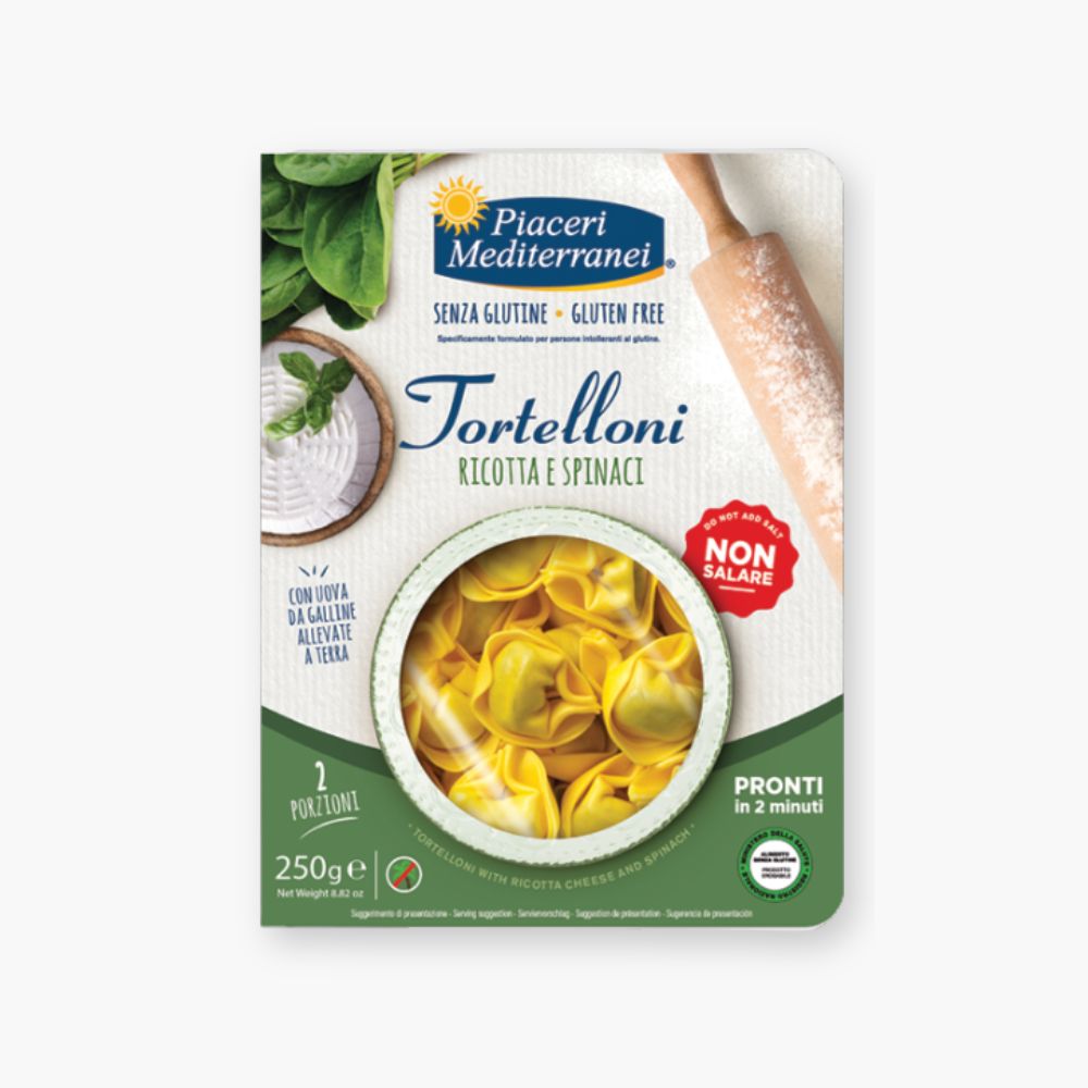 Glutenfri tortelloni med ricotta og spinat fra Piaceri Mediterranei