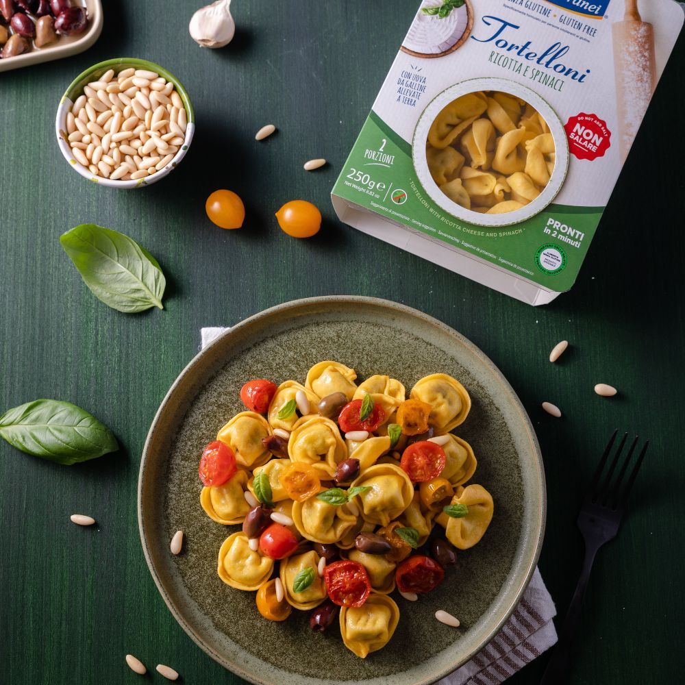 Glutenfri tortelloni med ricotta og spinat fra Piaceri Mediterranei