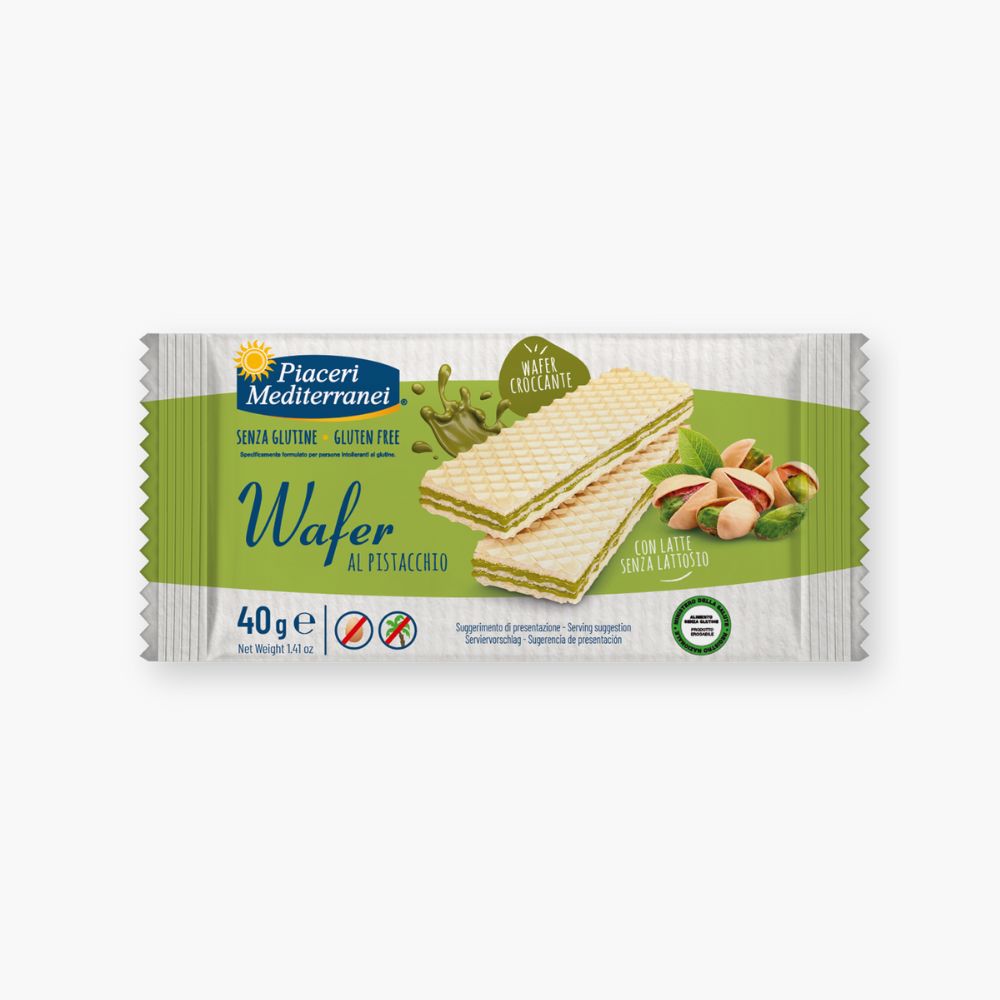 Glutenfri vafler med pistaciecreme fra Piaceri Mediterranei