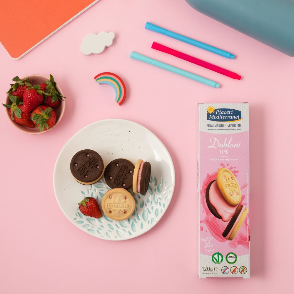 Glutenfri kakaokiks med jordbærcreme