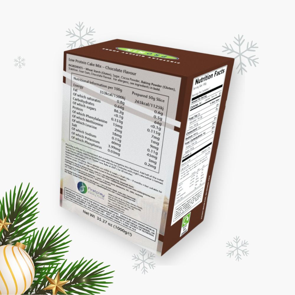 Chokoladekagemix med mindre protein